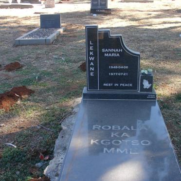 LEKWANE Sannah Maria 1948-1977