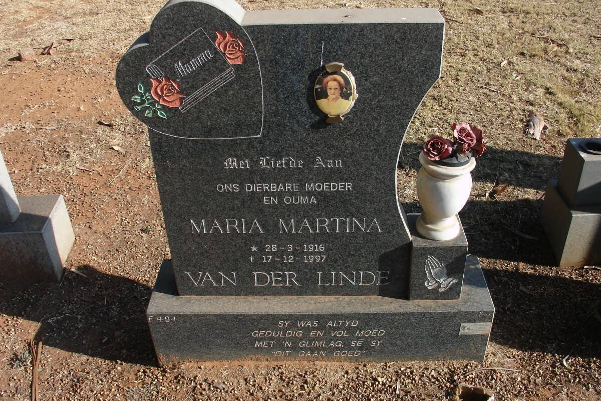 LINDE Maria Martina, van der 1916-1997