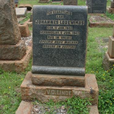 LINDE Johannes Lodewikus, v.d. 1922-1942