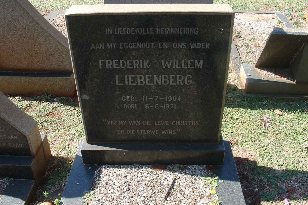LIEBENBERG Frederik Willem 1904-1971