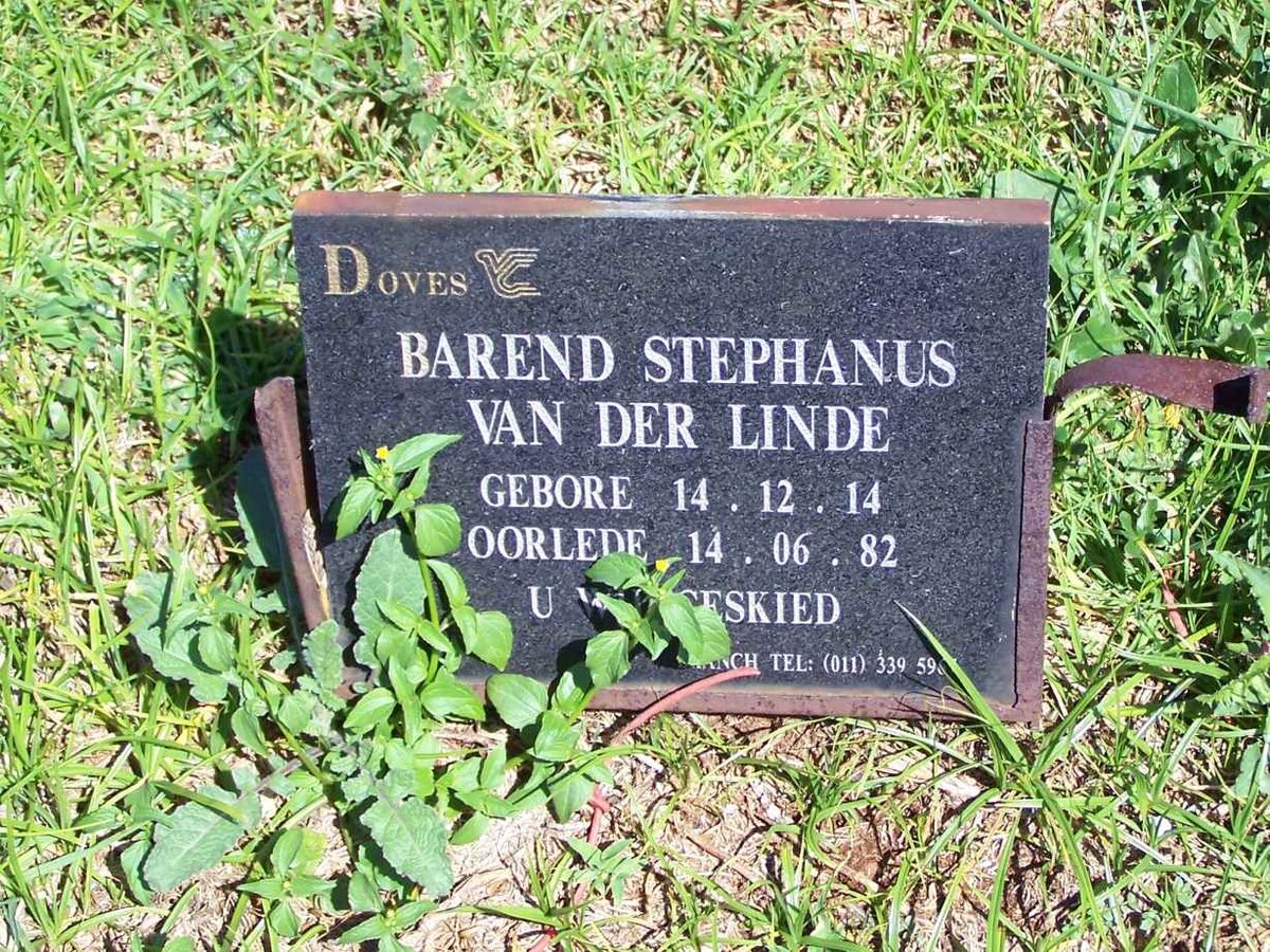 LINDE Barend Stephanus, van der 1914-1982 [14-82]