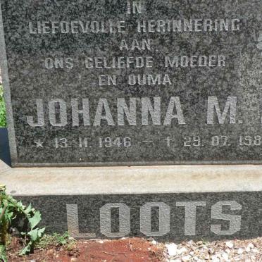 LOOTS Johanna M.B. 1946-1989