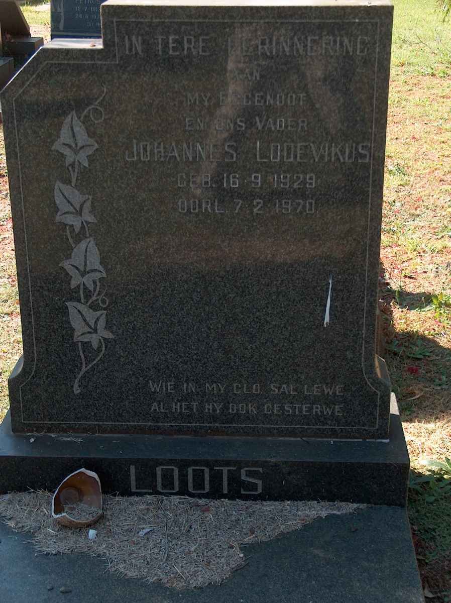 LOOTS Johannes Lodewikus 1929-1970
