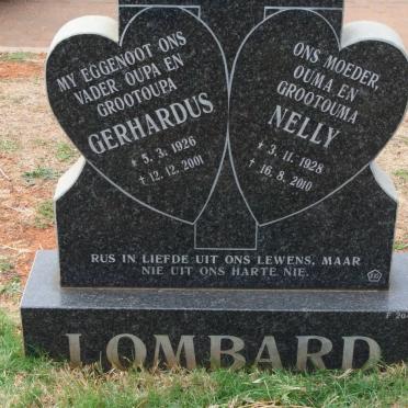 LOMBARD Gerhardus 1926-2001 &amp; Nelly 1928-2010