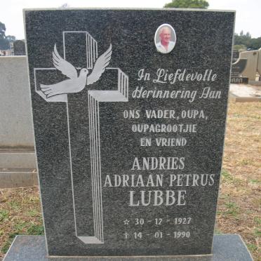 LUBBE Andries Adriaan Petrus 1927-1990