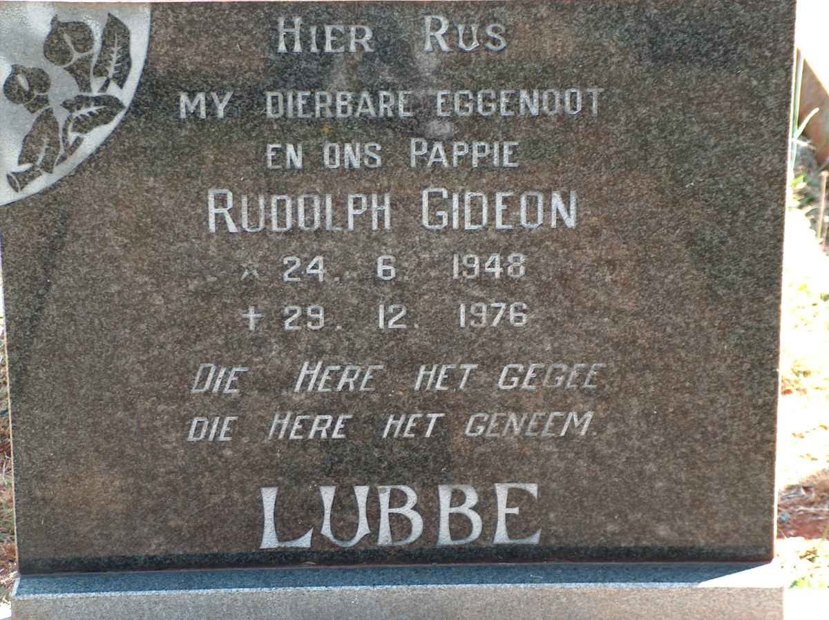 LUBBE Rudolph Gideon 1948-1976