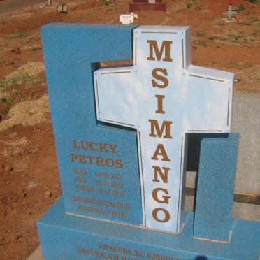 MSIMANGO Lucky Petros 1971-2010