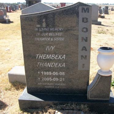 MBONANI Ivy Thembeka Thandeka 1989-2005