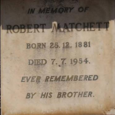 MATCHETT Robert 1881-1954