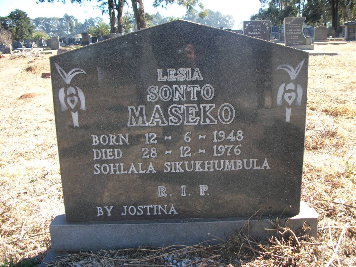 MASEKO Lesia Sonto 1948-1976