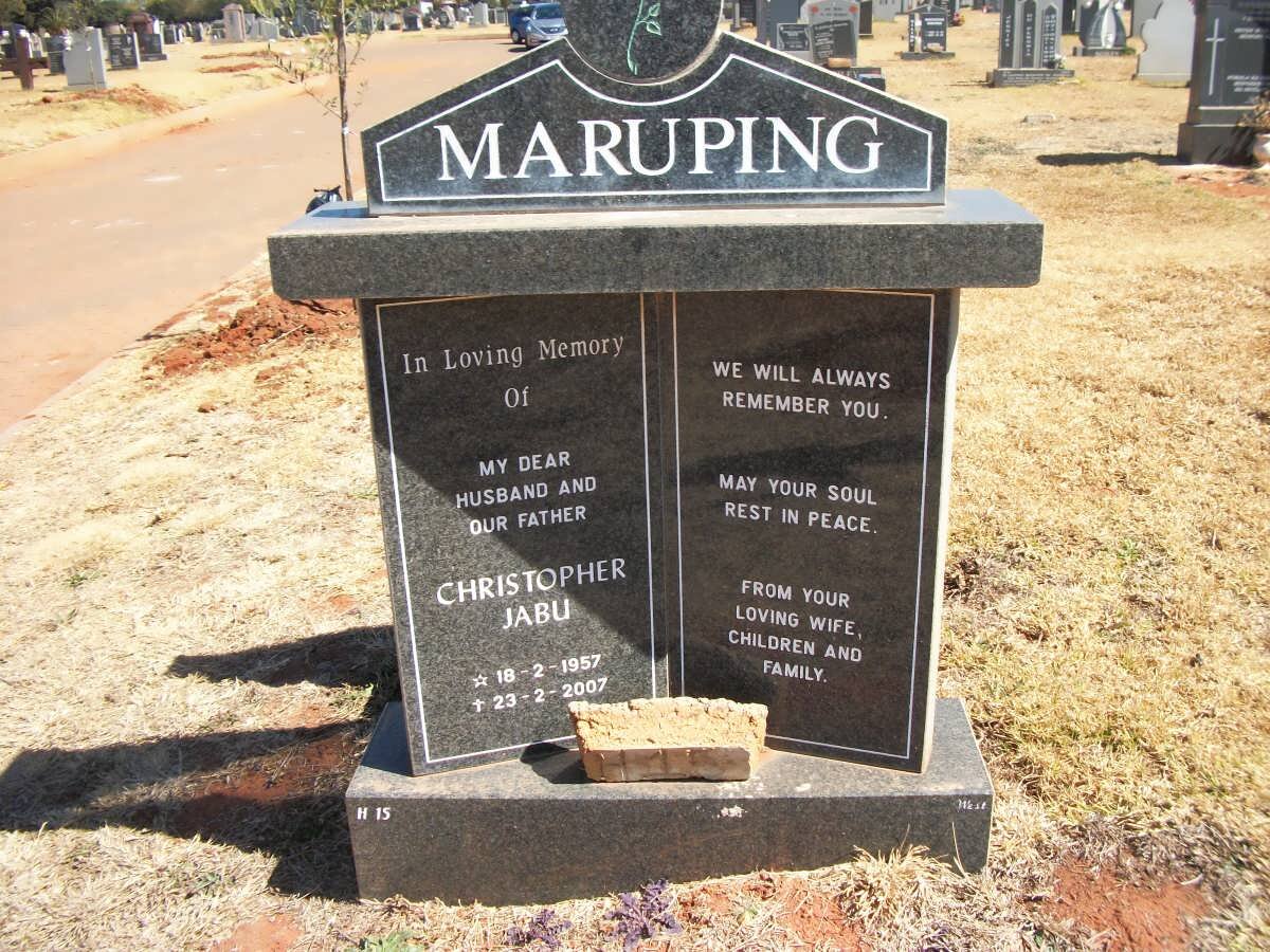 MARUPING Christopher Jabu 1957-2007