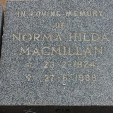 MACMILLAN Norma Hilda 1924-1988