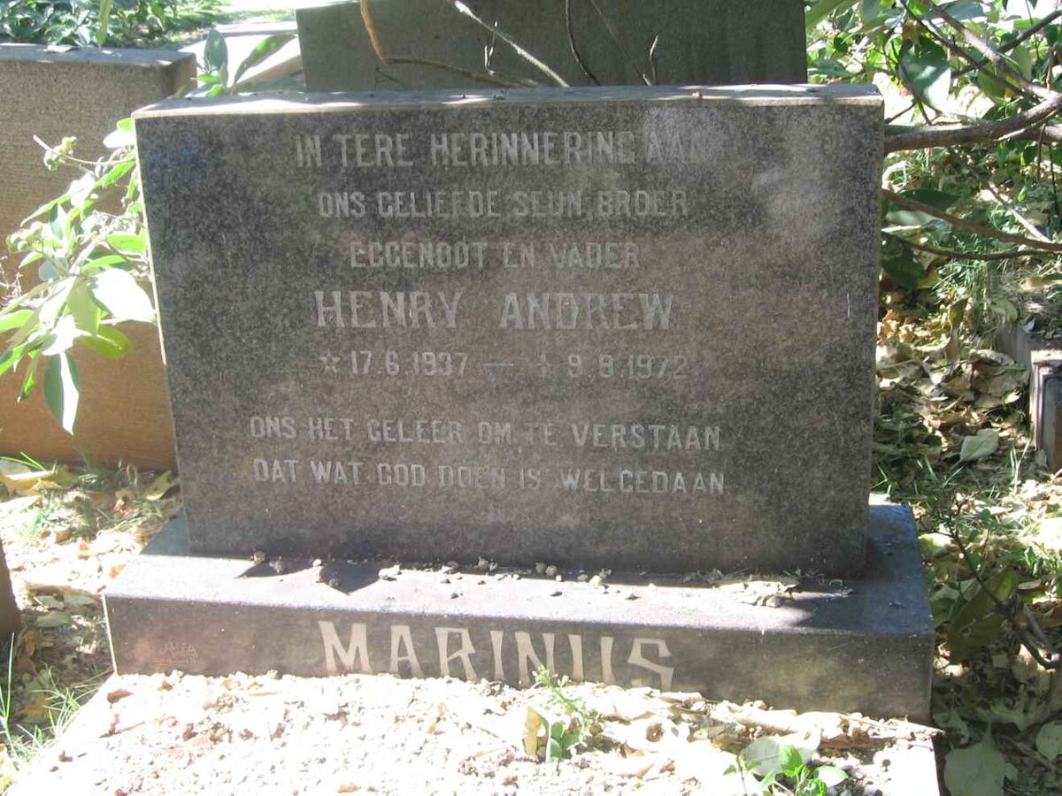 MARINUS Henry Andrew 1937-1972