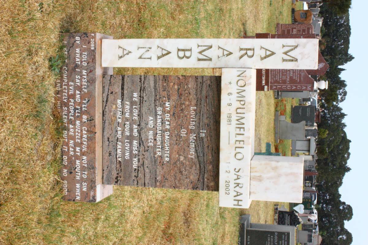MARAMBANA Nompumelelo Sarah 1981-2002