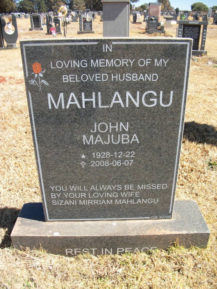 MAHLANGU John Majuba 1928-2008