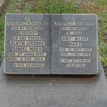MARX Alwyn Jacobus Daniel 1892-1942 &amp; Amy Alice 1892-1978
