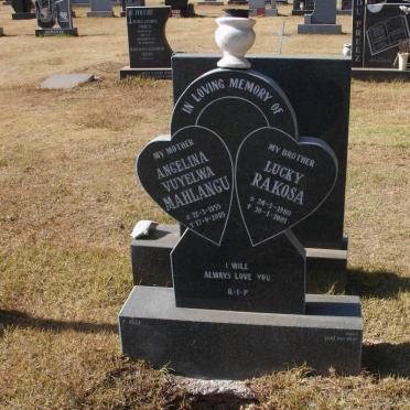 MAHLANGO Angelina Vuyelwa 1955-2005 :: RAKOSA Lucky 1980-2001