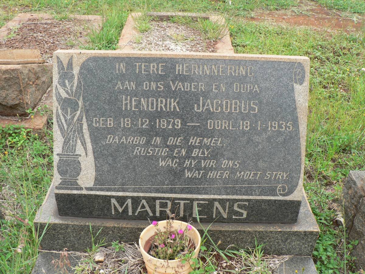 MARTENS Hendrik Jacobus 1879-1935