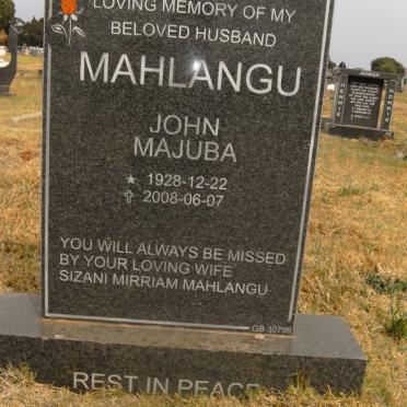 MAHLANGU Johan Majuba 1928-2008