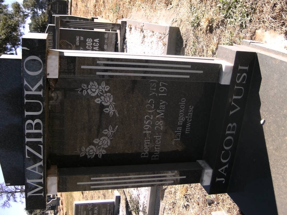 MAZIBUKO Jacob Vusi 1952-197?