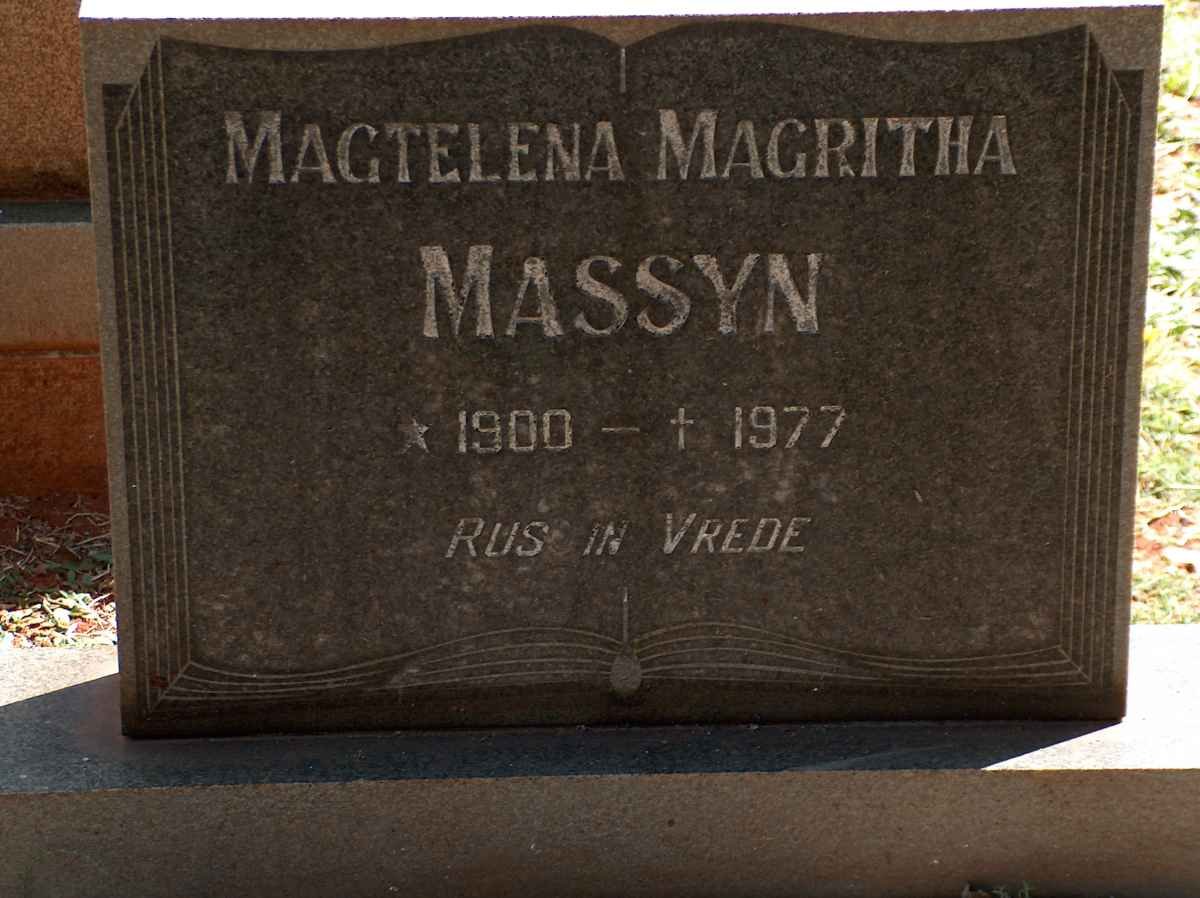 MASSYN Magtelena Magritha 1900-1977