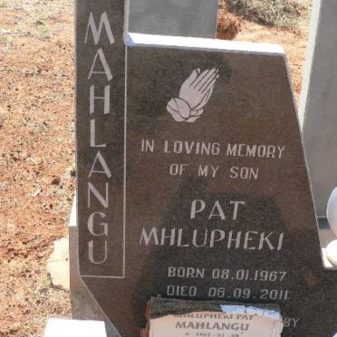 MAHLANGU Pat Mhlupheki 1967-2011
