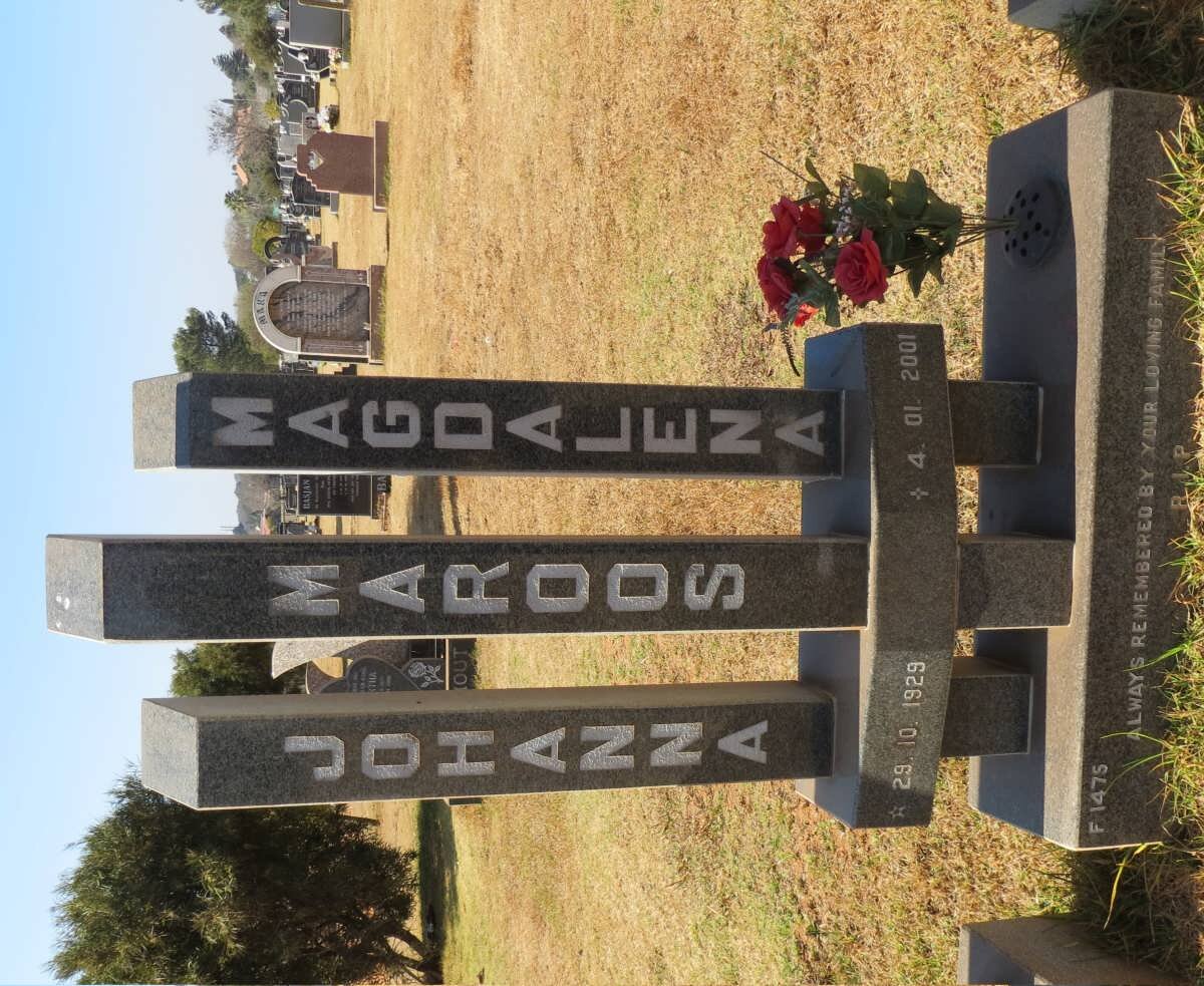 MAROOS Johanna Magdalena 1929-2001