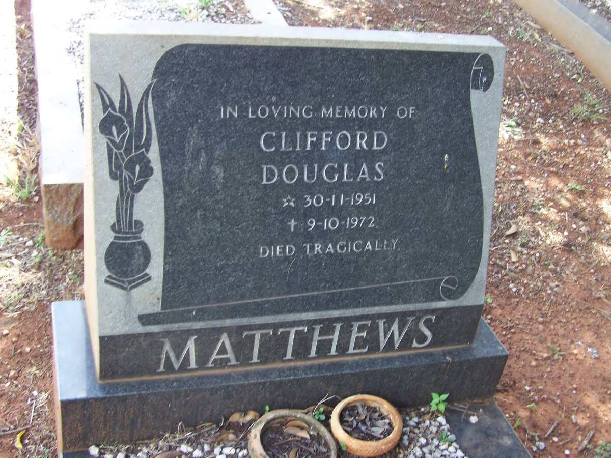 MATTHEWS Clifford Douglas 1951-1972