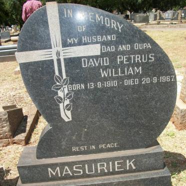 MASURIEK David Petrus William 1910-1967