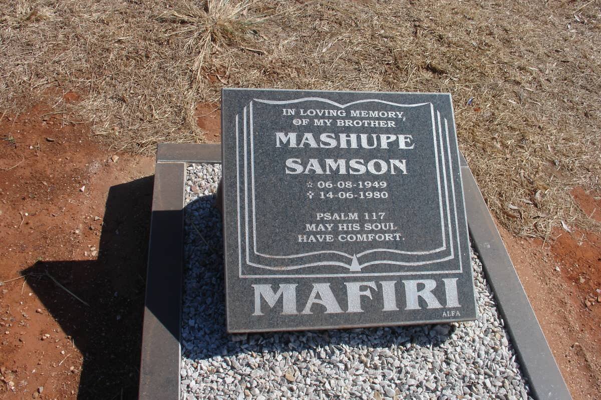MAFIRI Mashupe Samson 1949-1980