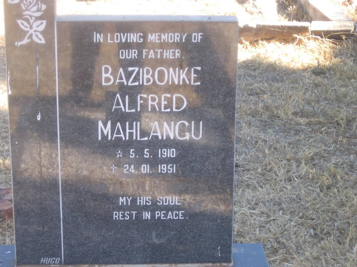 MAHLANGU Bazibonke Alfred 1910-1951