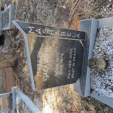 MASHABELA Matsie Elizabeth 1910-1975