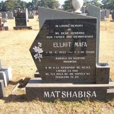 MATSHABISA Elliot Mafa 1933-2000