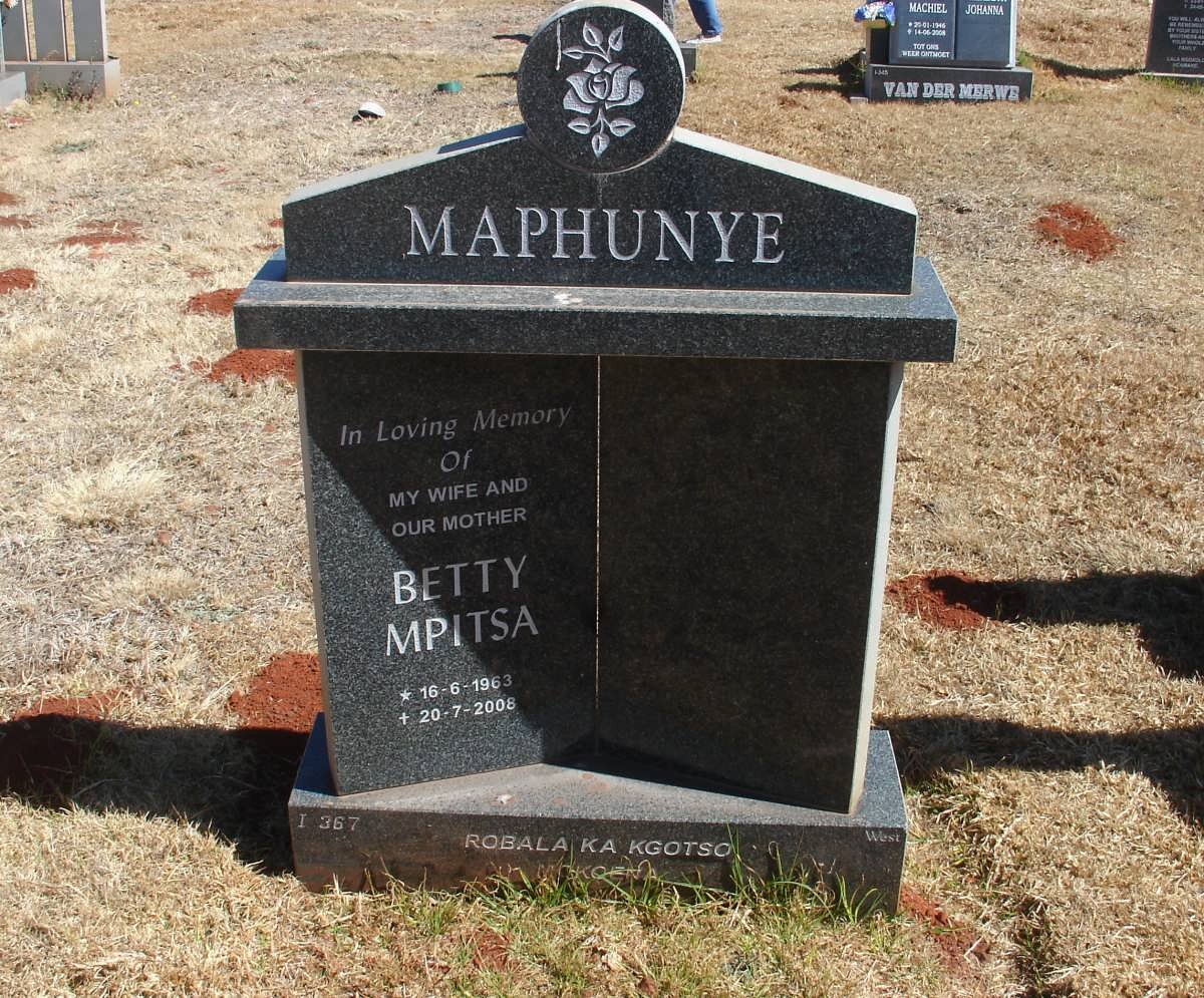 MAPHUNYE Betty Mpitsa 1963-2008
