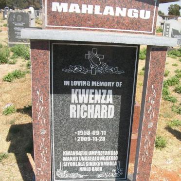 MAHLANGU Kwenza Richard 1958-2009
