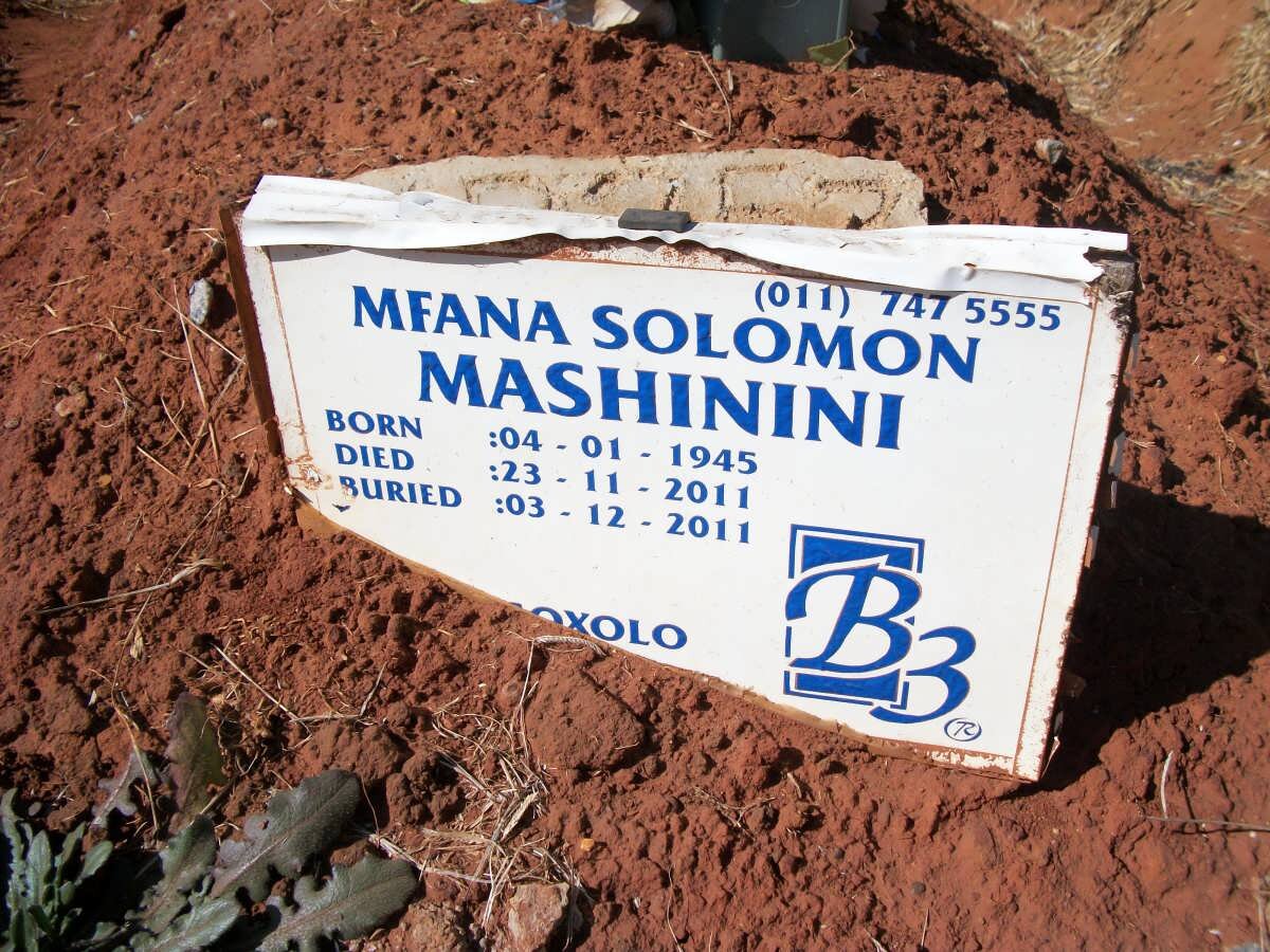 MASHININI Mfana Solomon 1945-2011