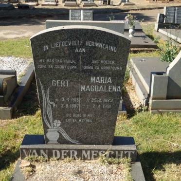 MESCHT Gert, van der 1915-1987 &amp; Maria Magdalena 1923-1991