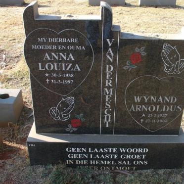 MESCHT Wynand Arnoldus, van der 1927-2008 &amp; Anna Louiza 1938-1997