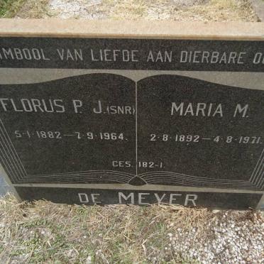 MEYER Florus P.J., de 1882-1964 &amp; Maria M. 1892-1971