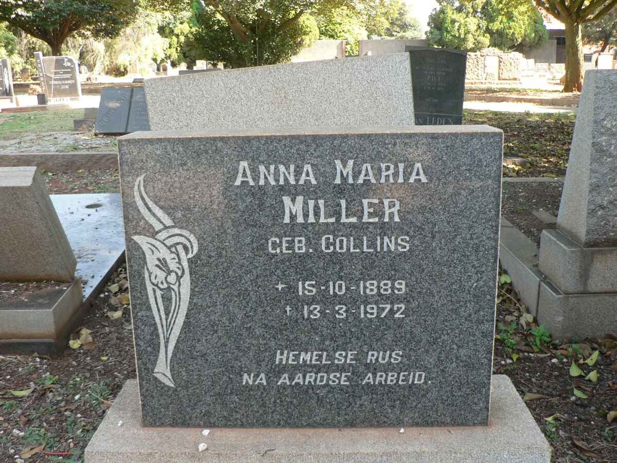 MILLER Anna Maria nee COLLINS 1889-1972