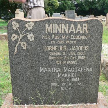 MINNAAR Cornelius Jacobus 1900-1952 &amp; Martha Magdalena 1908-1992