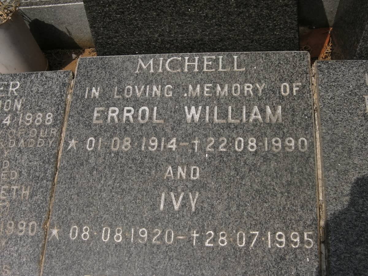 MICHELL Errol William 1914-1990 &amp; Ivy 1920-1995