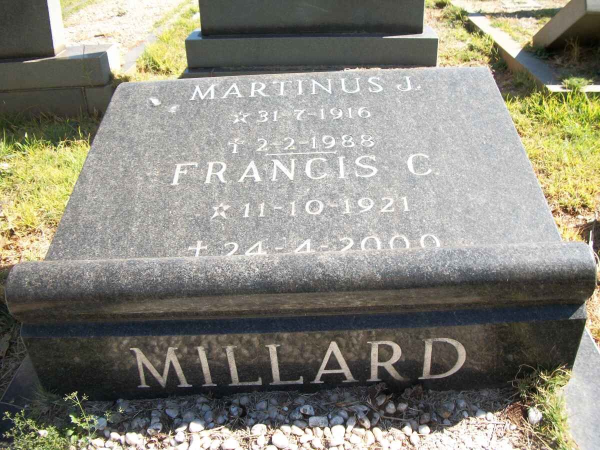 MILLARD Martinus J. 1916-1988 &amp; Francis C. 1921-2000