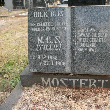 MOSTERT M.C.S. 1952-1986