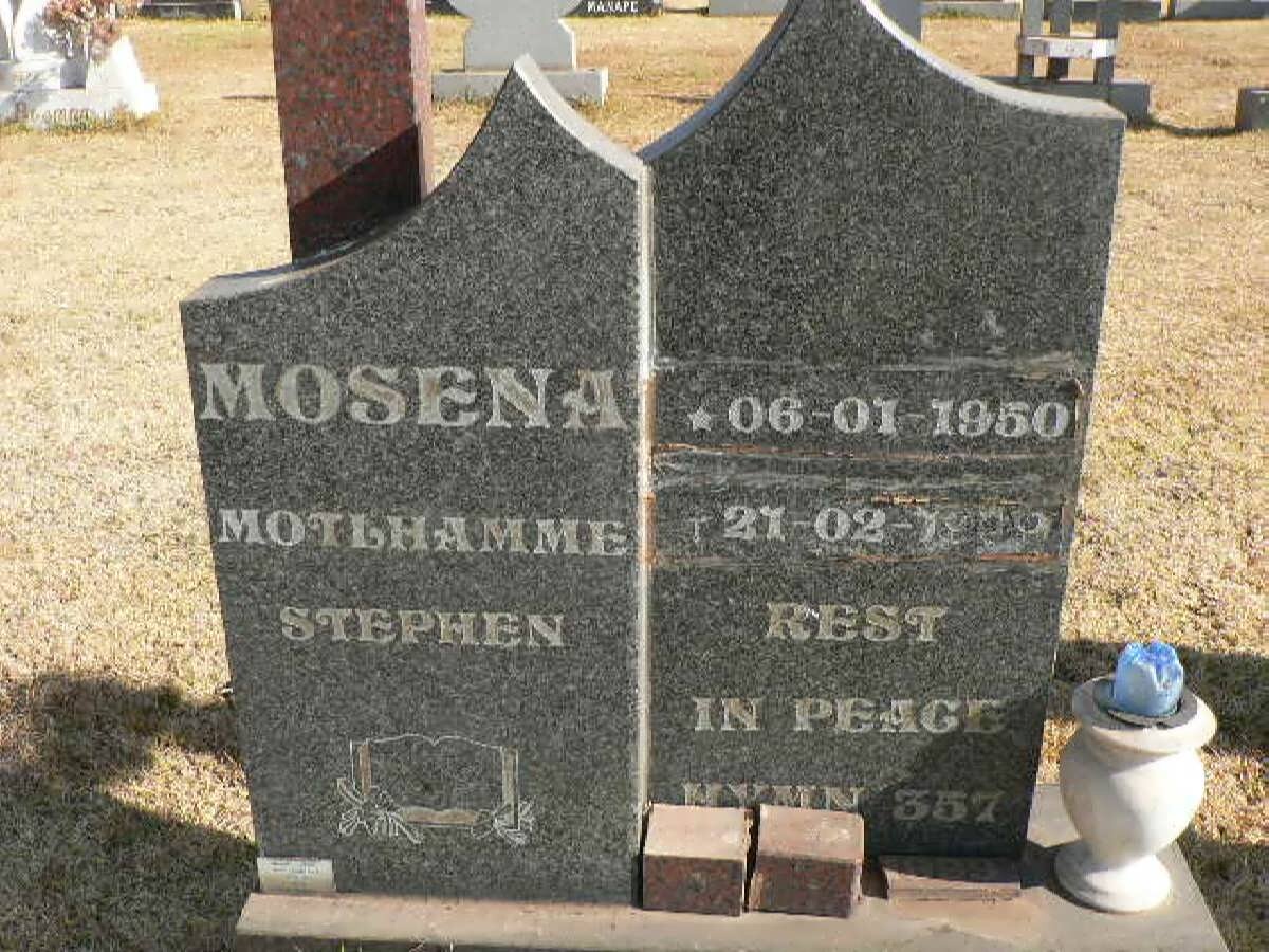 MOSENA Motlhamme Stephen 1950-1999