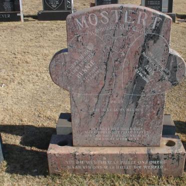 MOSTERT Bennie 1939-1999 &amp; Ada 1942-2000