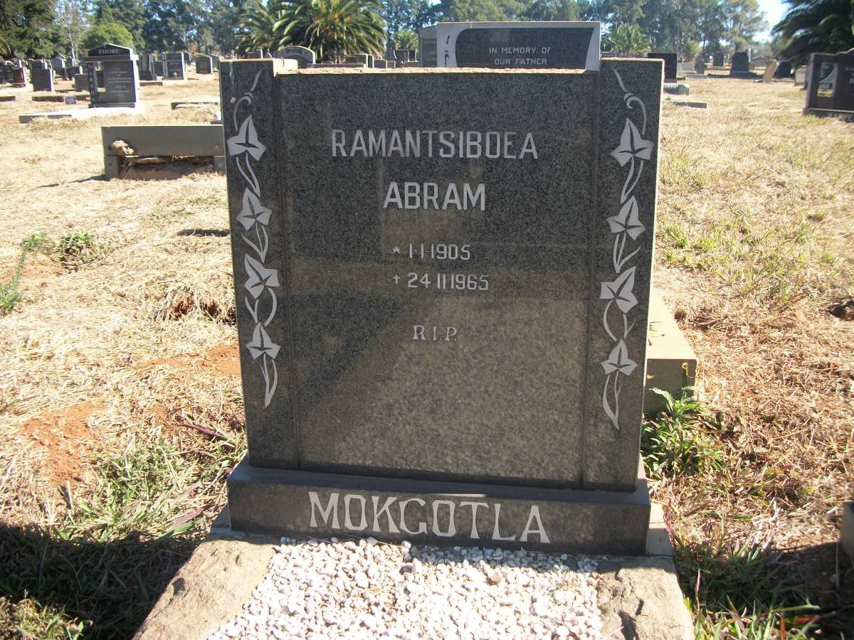 MOKGOTLA Ramantsiboea Abram 1905-1965