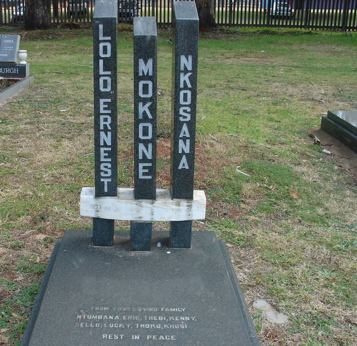 MOKONE Ernest Nkosana 1977-1998