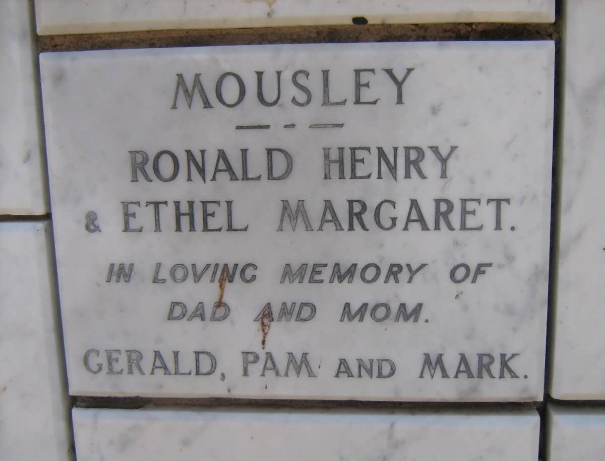 MOUSLEY Ronald Henry &amp; Ethel Margaret