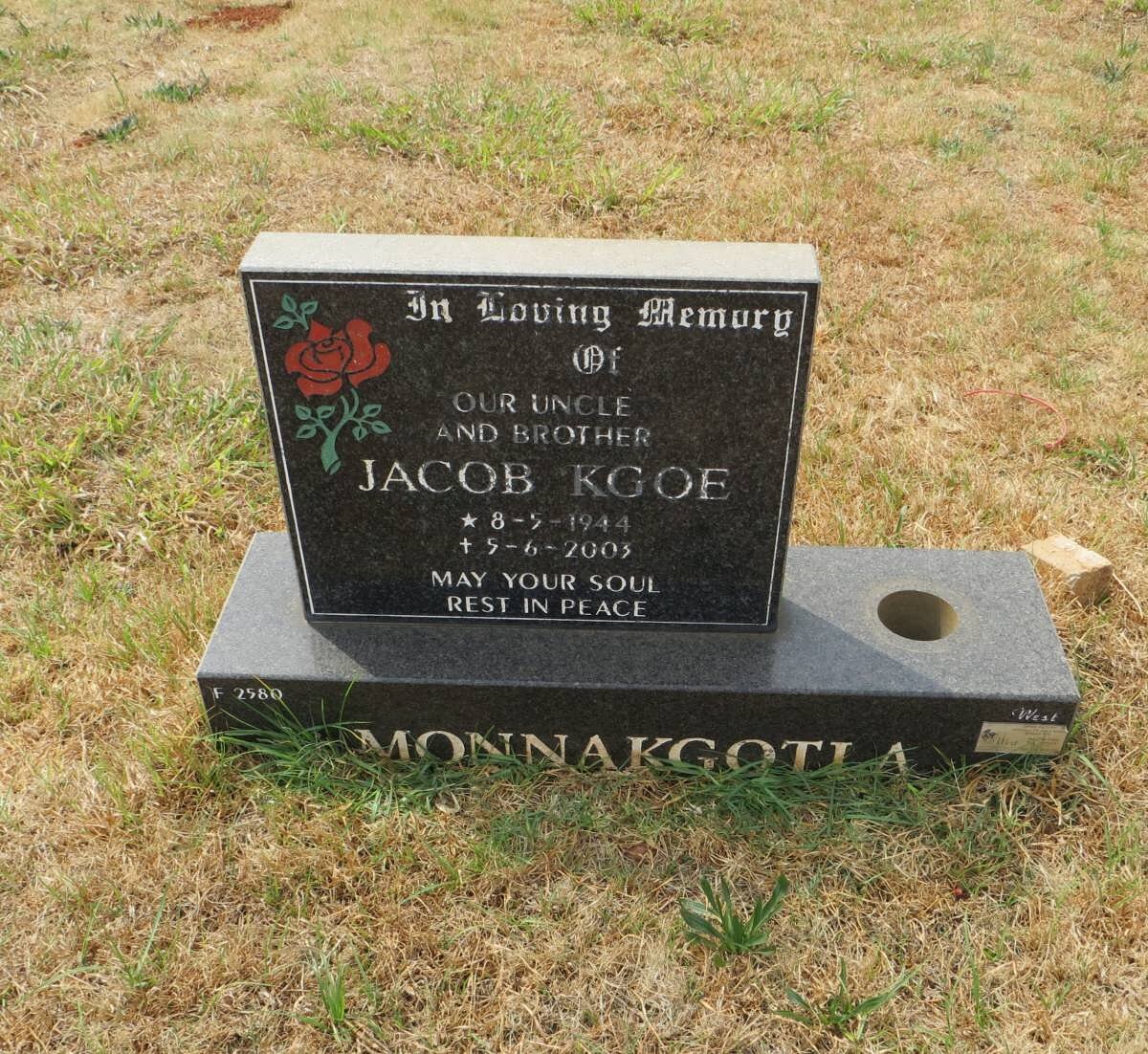 MONNAKGOTLA Jacob Kgoe 1944-2003